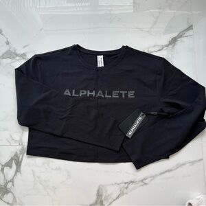 Alphalete Core LS Crop Tee - Black